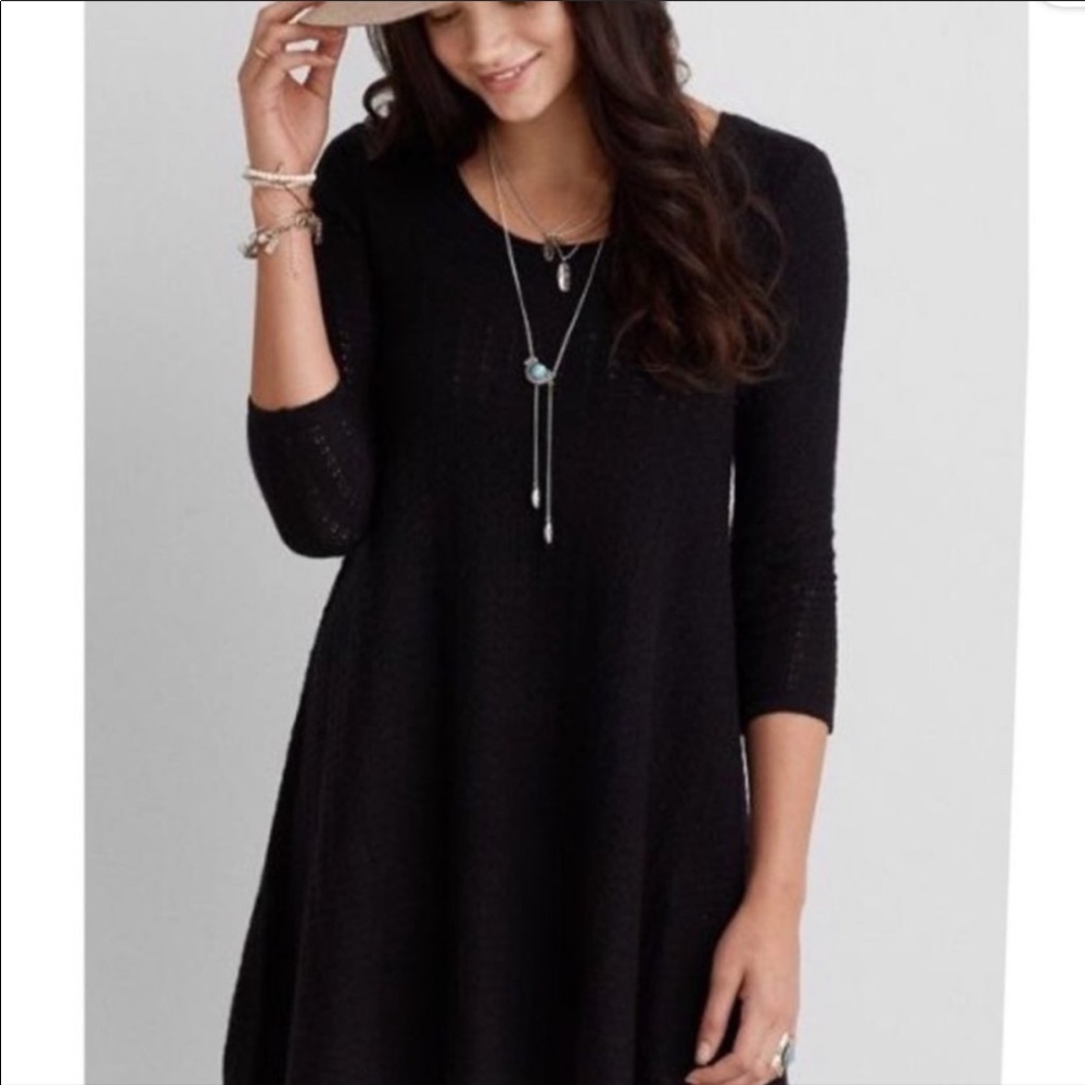 American Eagle Black Knit Sweater Dress